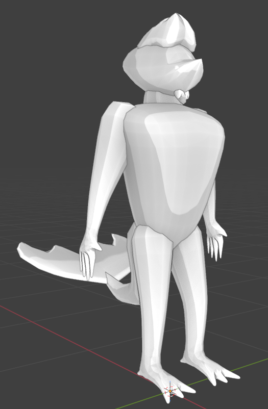 A plain white featureless shark modell with hair.