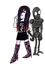 ebony way from the fanfic my immortal handcuffed to the robot from a good charlotte music video