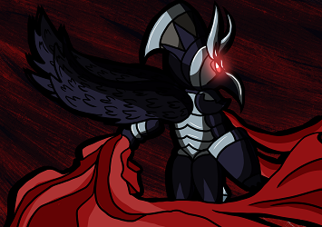 An illustration of a Weavile dressed as Raven Beak removing his cape.