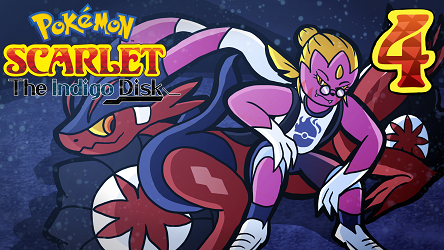 An illustration of a shiny Weavile sitting on a Koraidon while doing a cool pose.