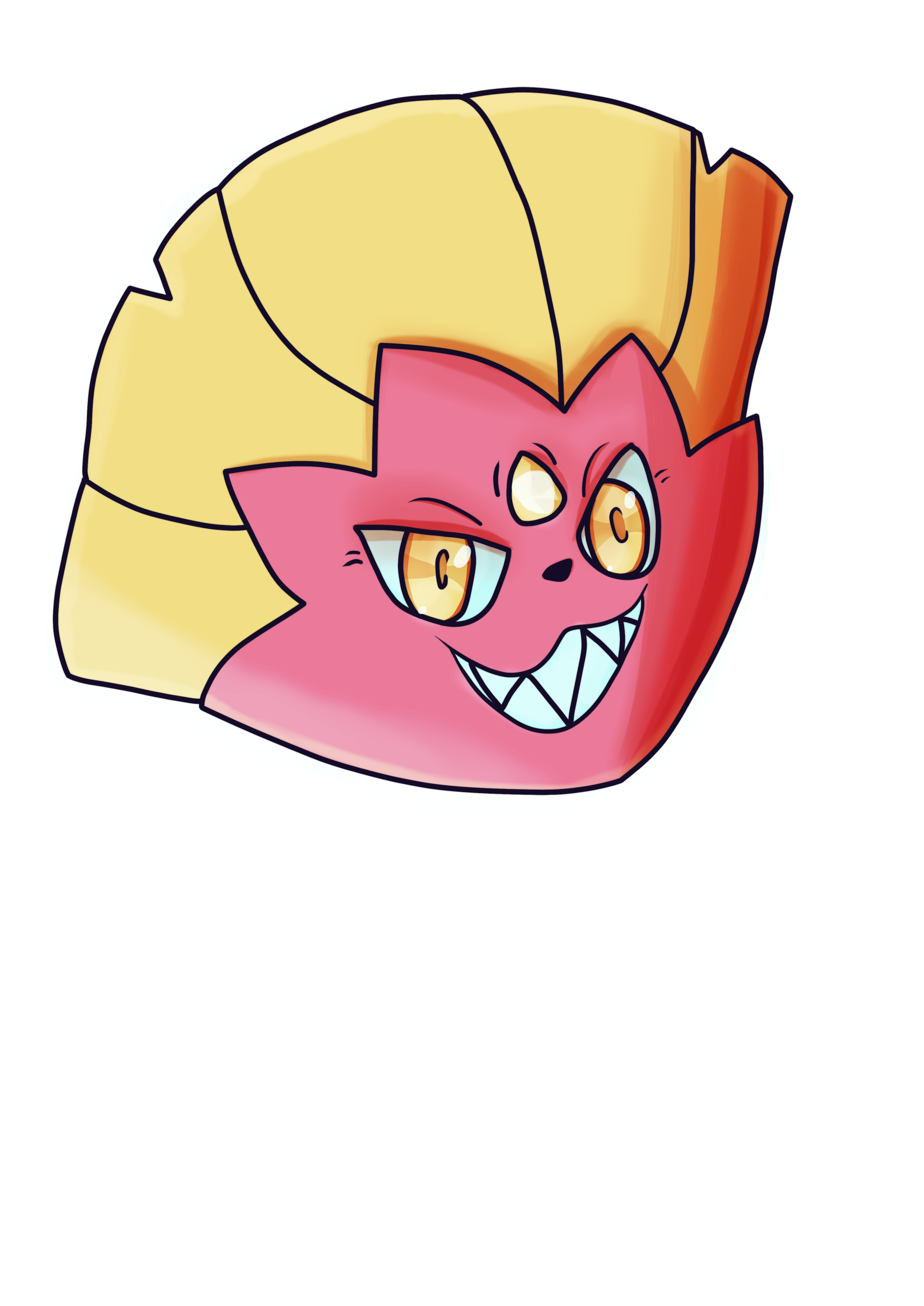 An illustration of a smiling Shiny Weavile head.