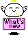 chibi angel blob holding a 'what's new' sign