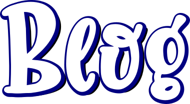 stylized text that says 'Blog', links to the Blog page