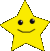 a small yellow star with a simple, cute face